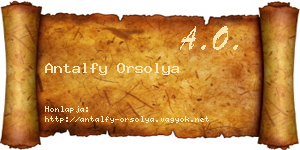 Antalfy Orsolya névjegykártya